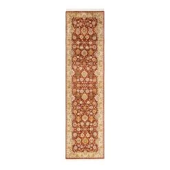 Orange Traditional Wool Runner - 2'6" X 10'2"