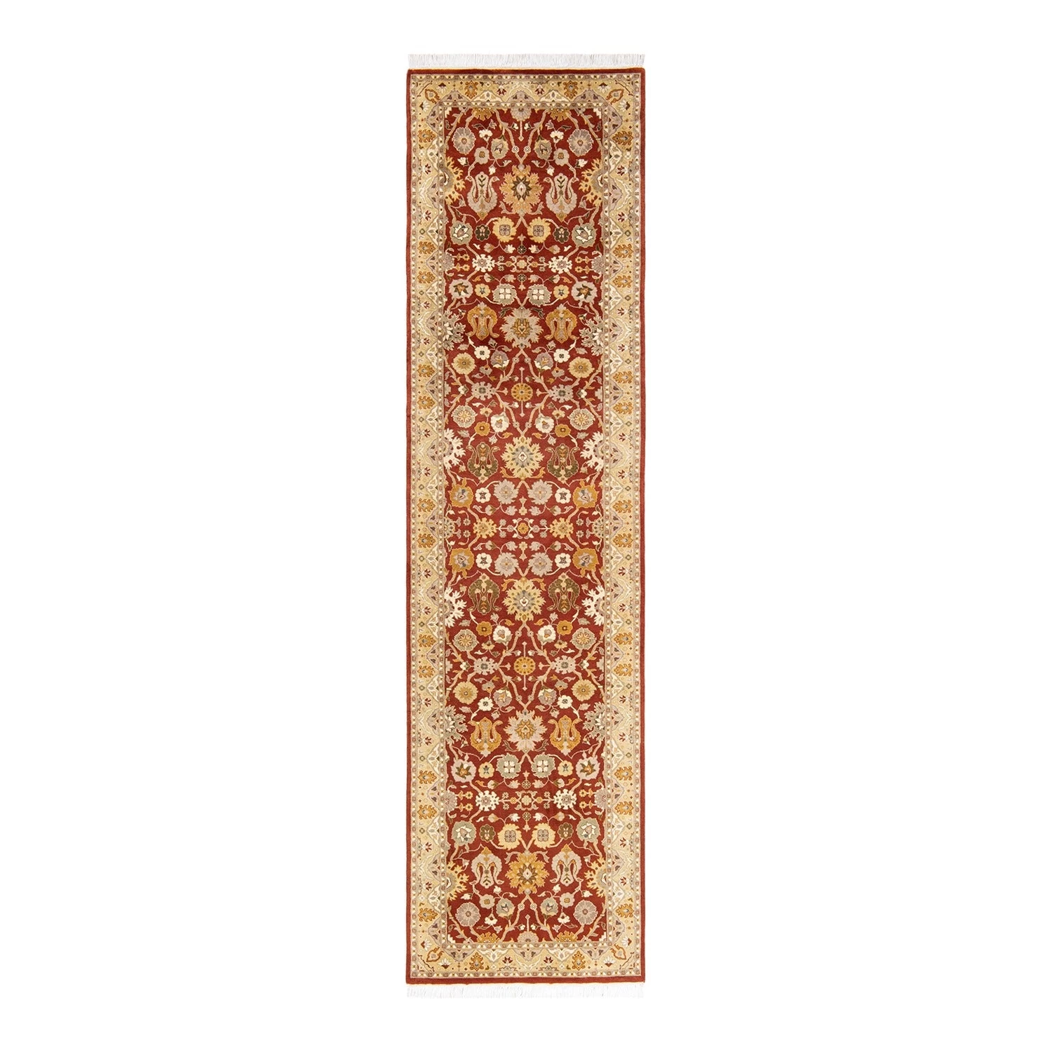 Orange Traditional Wool Runner - 2'6" X 10'2" 3 Orange Traditional Wool Runner - 2'6" X 10'2"
