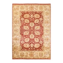 Red Traditional Wool Rug - 6'1" X 8'8"