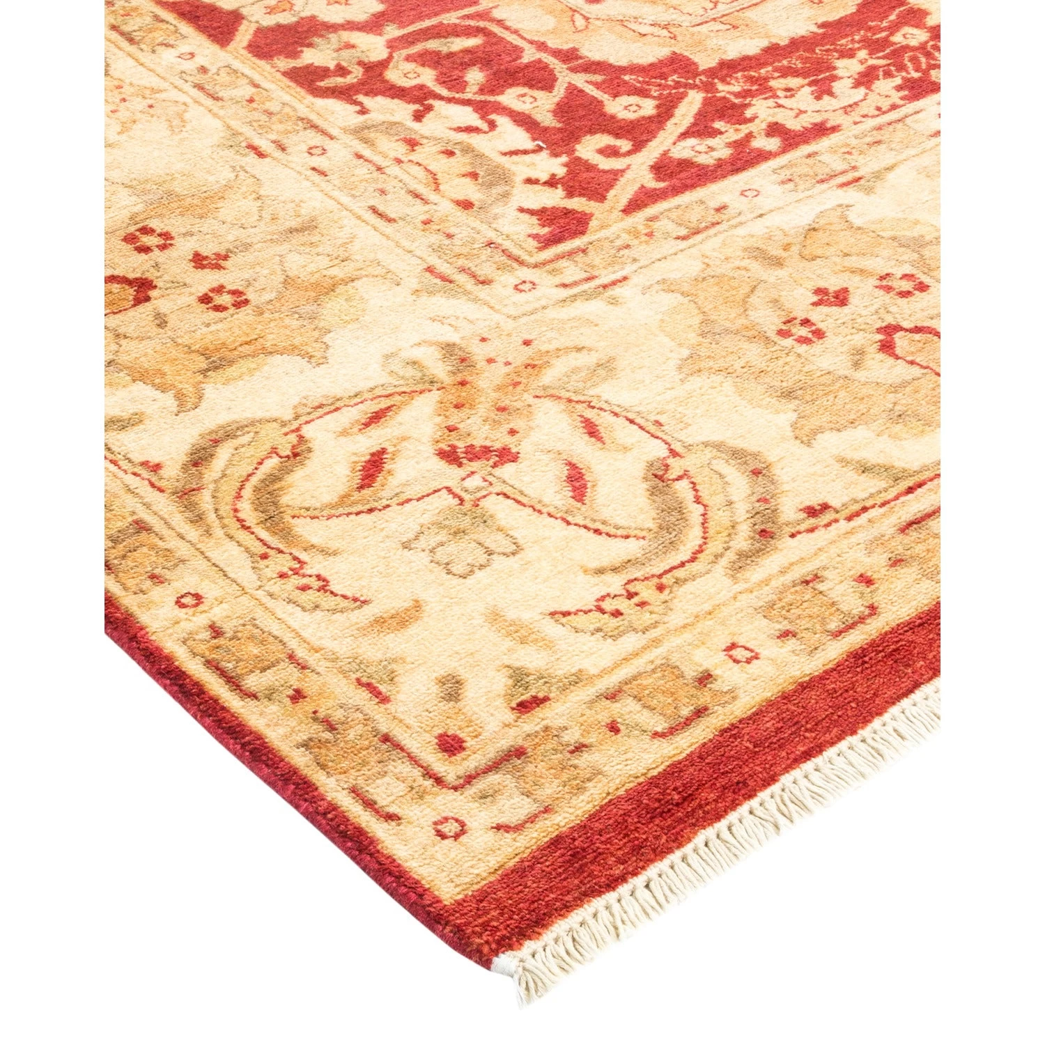 Red Traditional Wool Rug - 6'1" X 8'8" 4 Red Traditional Wool Rug - 6'1" X 8'8" - Image 2