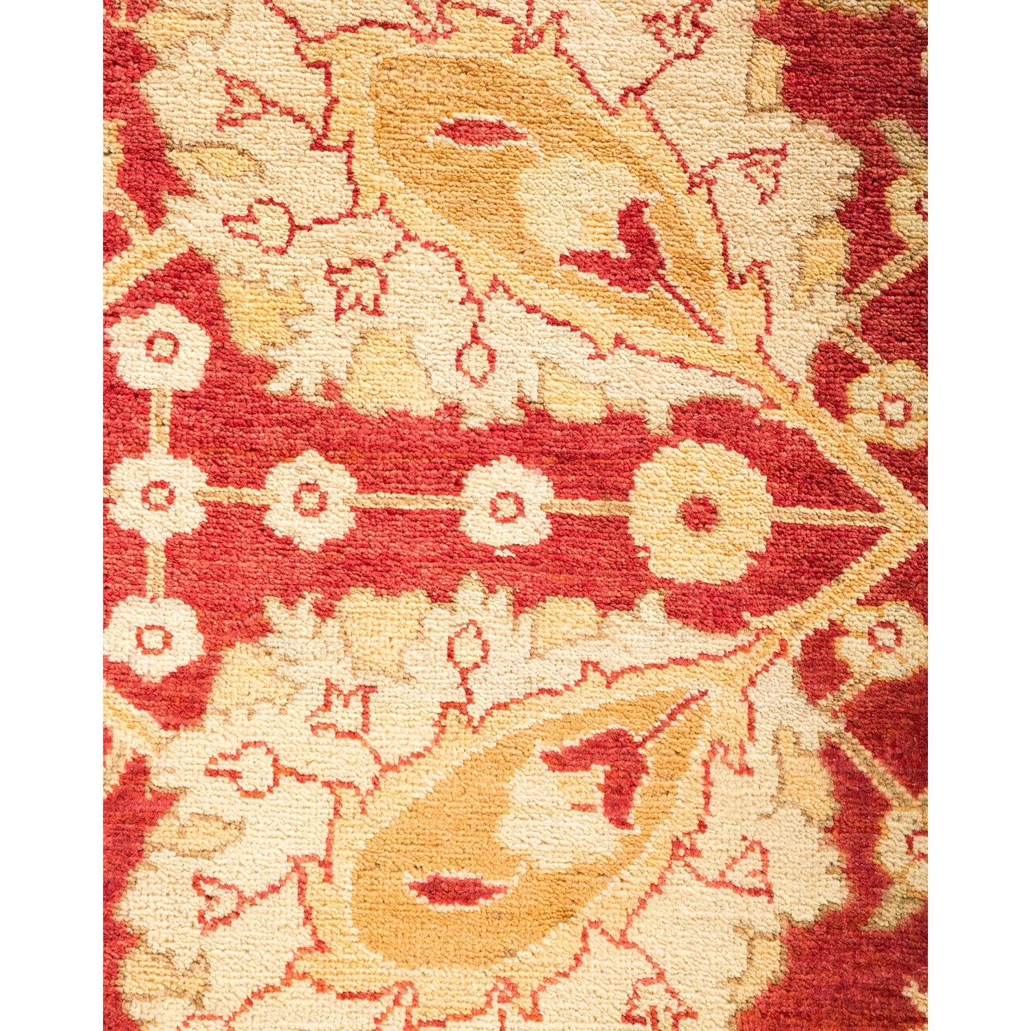 Red Traditional Wool Rug - 6'1" X 8'8" 6 Red Traditional Wool Rug - 6'1" X 8'8" - Image 4