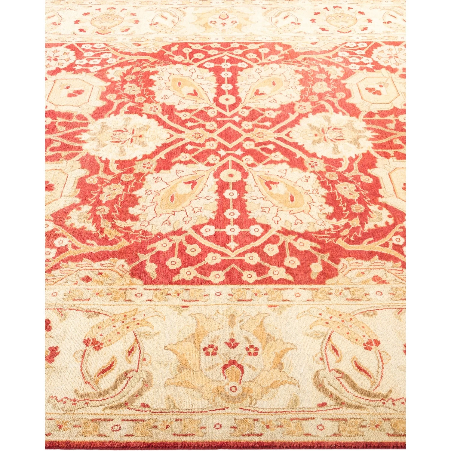 Red Traditional Wool Rug - 6'1" X 8'8" 7 Red Traditional Wool Rug - 6'1" X 8'8" - Image 5
