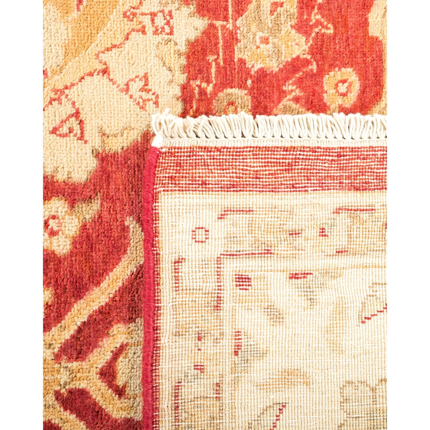 Red Traditional Wool Rug - 6'1" X 8'8" 8 Red Traditional Wool Rug - 6'1" X 8'8" - Image 6