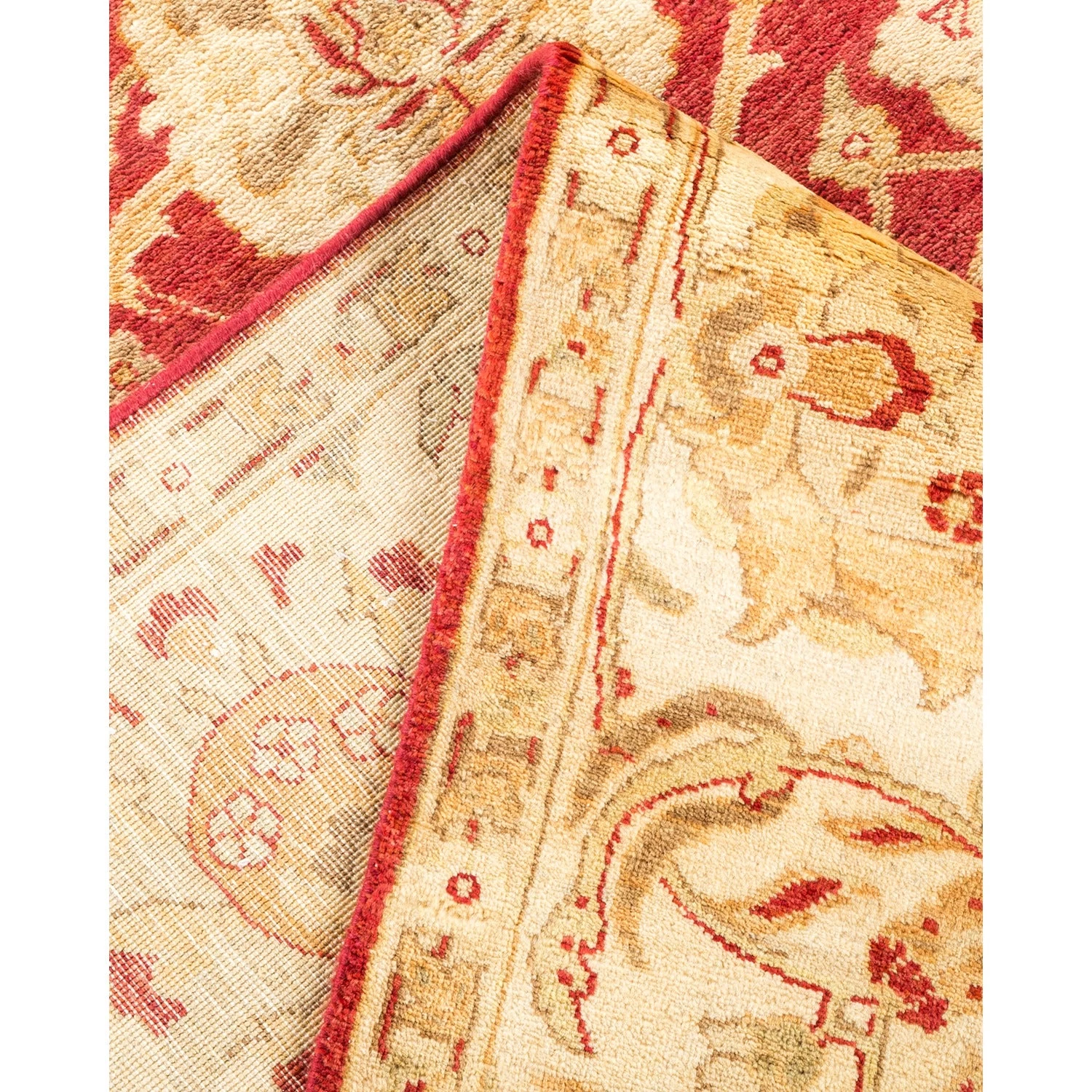 Red Traditional Wool Rug - 6'1" X 8'8" 9 Red Traditional Wool Rug - 6'1" X 8'8" - Image 7