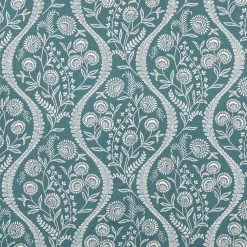 Blue Embroidered Fabric