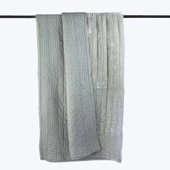 Quilted Throw, Perfect Blue