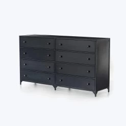 Black Metal 8-Drawer Dresser