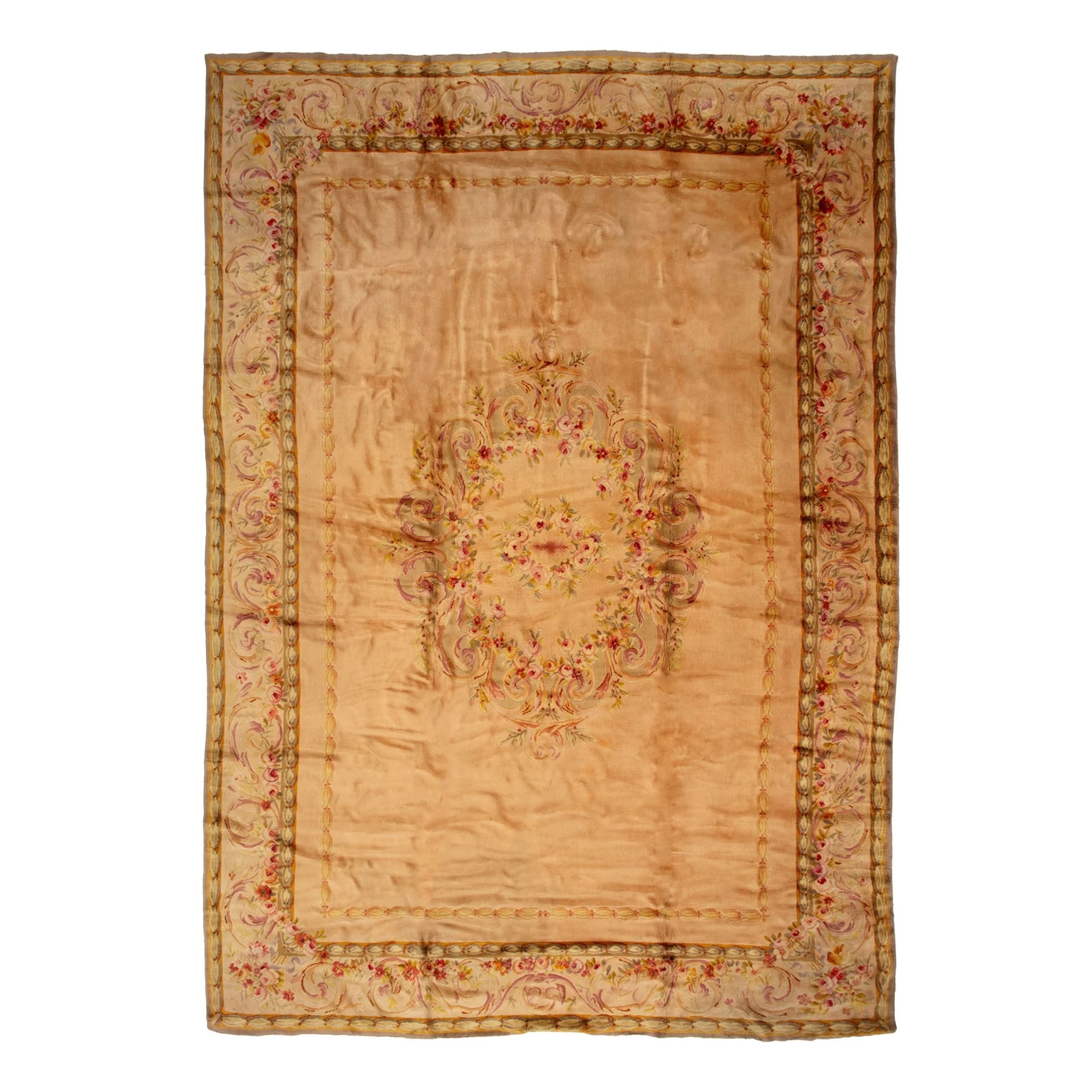 Gold Antique Traditional Wool Rug - 12'x 17'6" 4 Gold Antique Traditional Wool Rug - 12'x 17'6" - Image 2