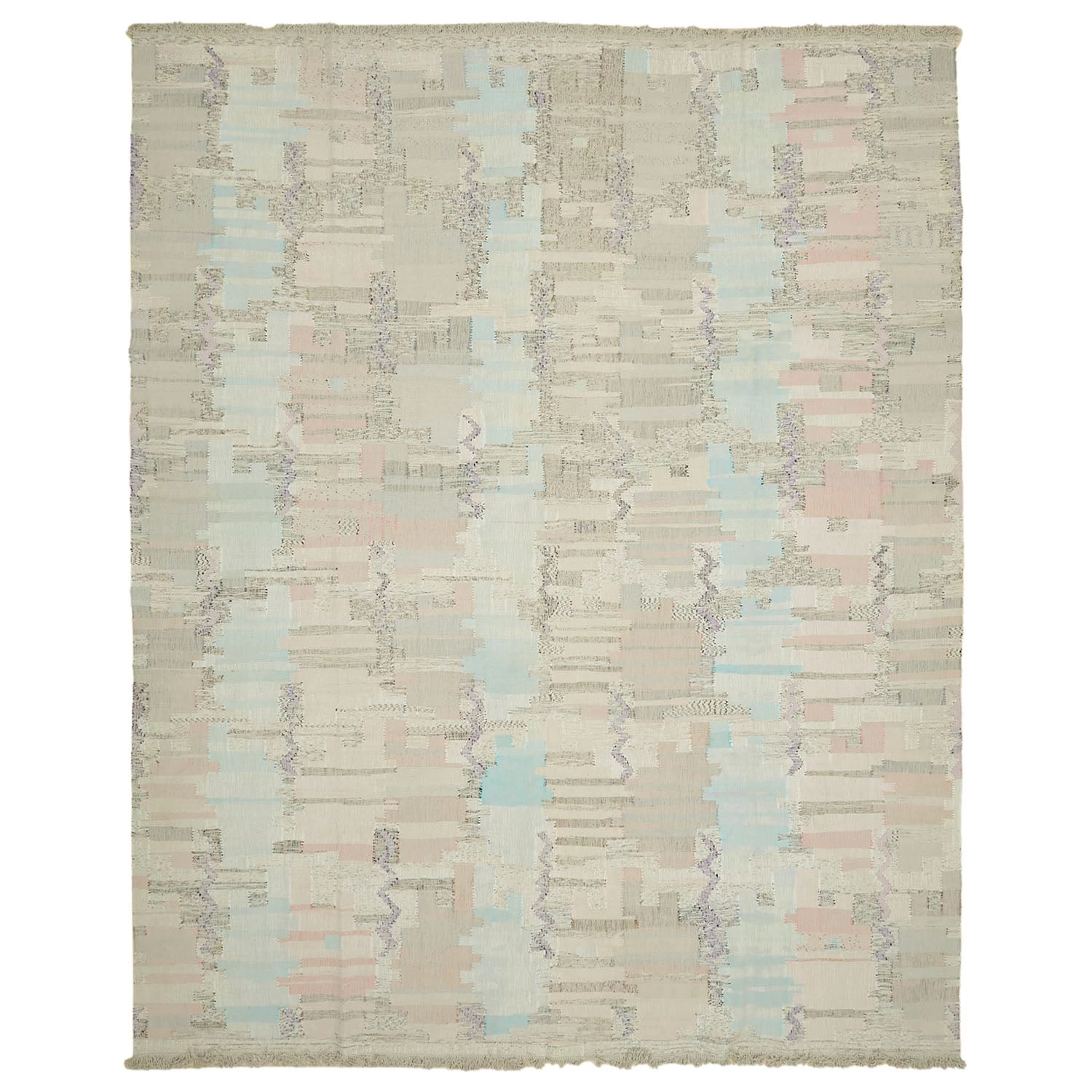 Beige Flatweave Wool Cotton Blend Rug - 11'8" X 15'9" 3 Beige Flatweave Wool Cotton Blend Rug - 11'8" X 15'9"
