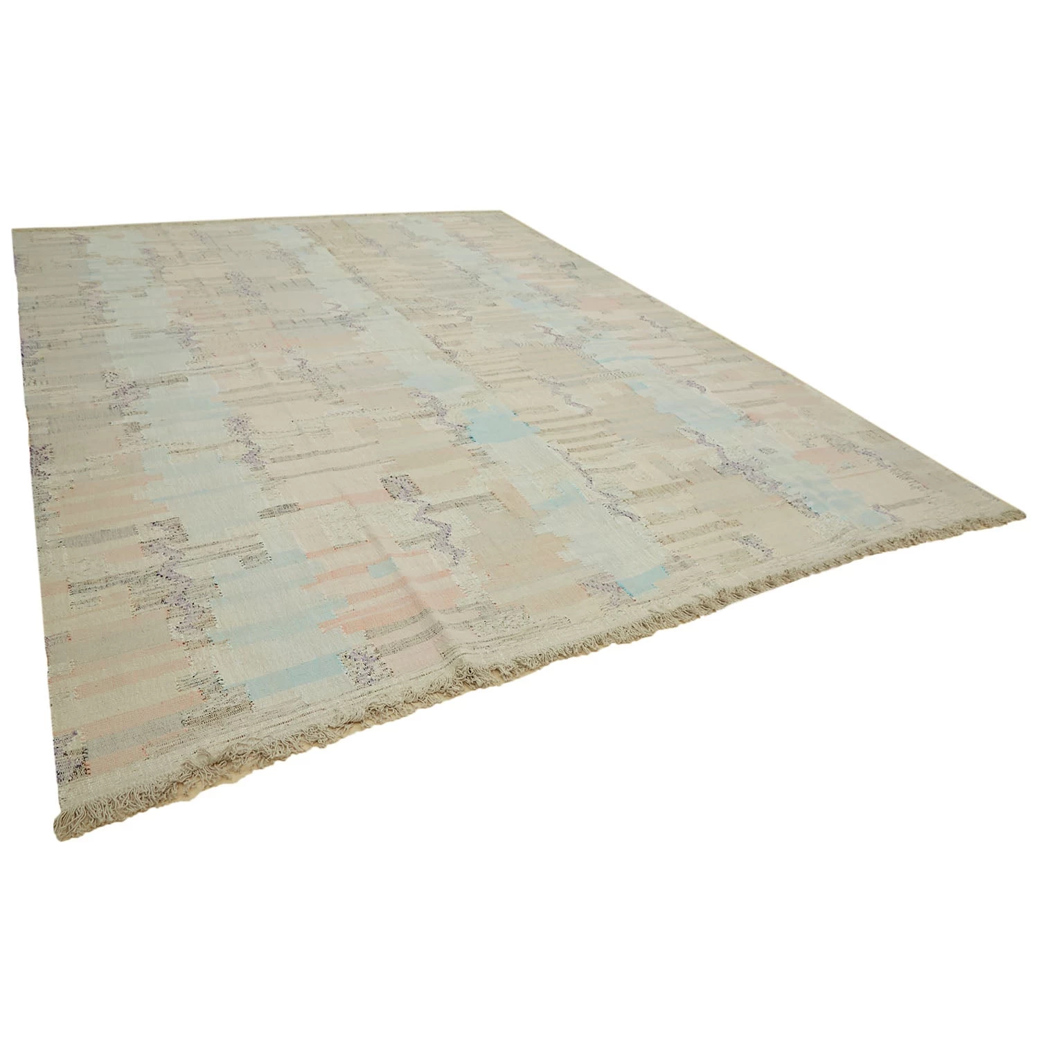 Beige Flatweave Wool Cotton Blend Rug - 11'8" X 15'9" 5 Beige Flatweave Wool Cotton Blend Rug - 11'8" X 15'9" - Image 3