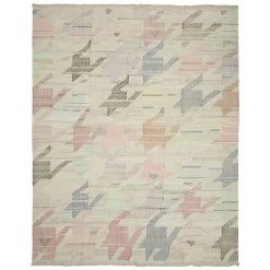 Cream Flatweave Wool Cotton Blend Rug - 11'9" X 15'9"