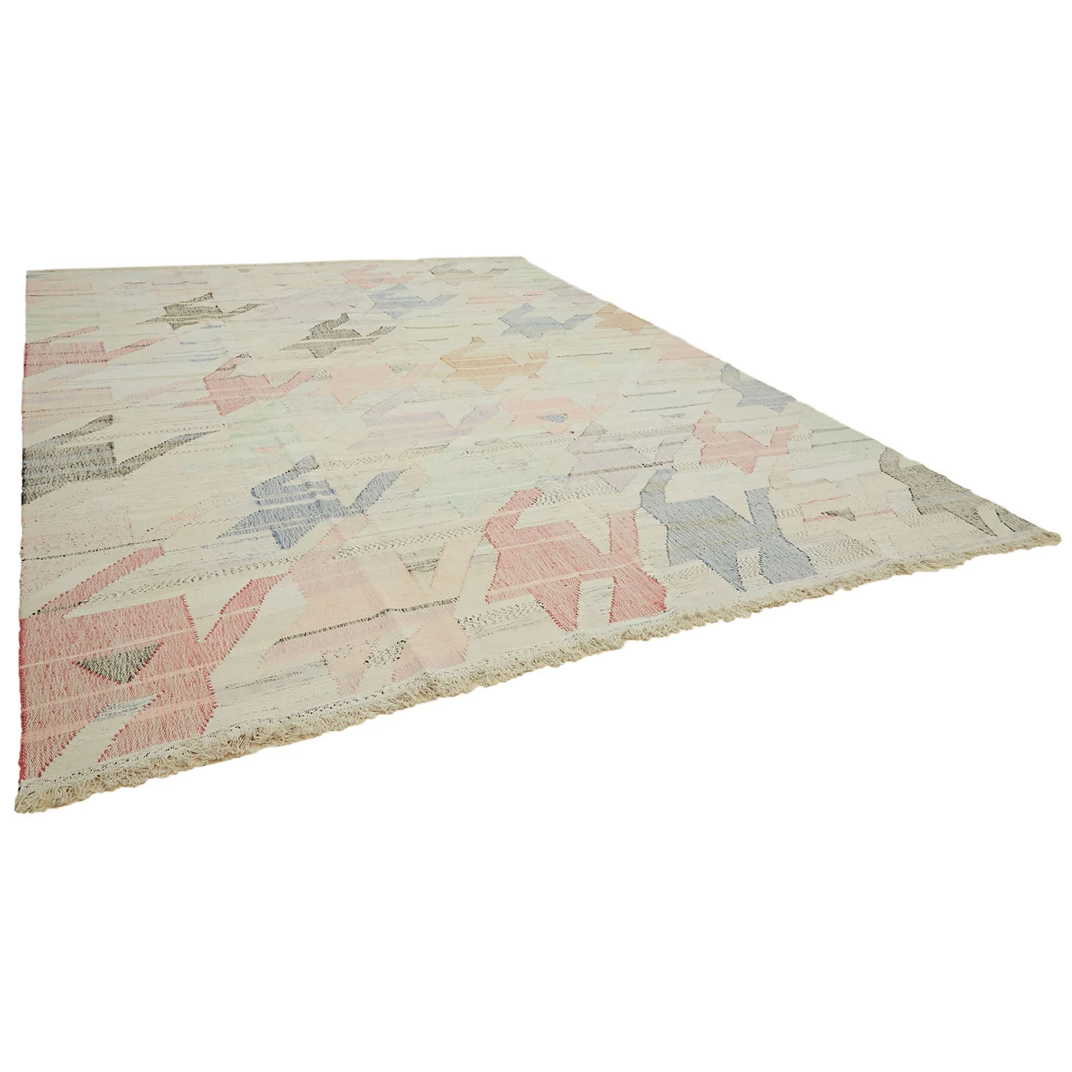 Cream Flatweave Wool Cotton Blend Rug - 11'9" X 15'9" 5 Cream Flatweave Wool Cotton Blend Rug - 11'9" X 15'9" - Image 3