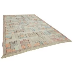 Multicolored Flatweave Wool Cotton Blend Rug - 9'8" X 14'7" -Home Comprehensive Shop 2011904 2