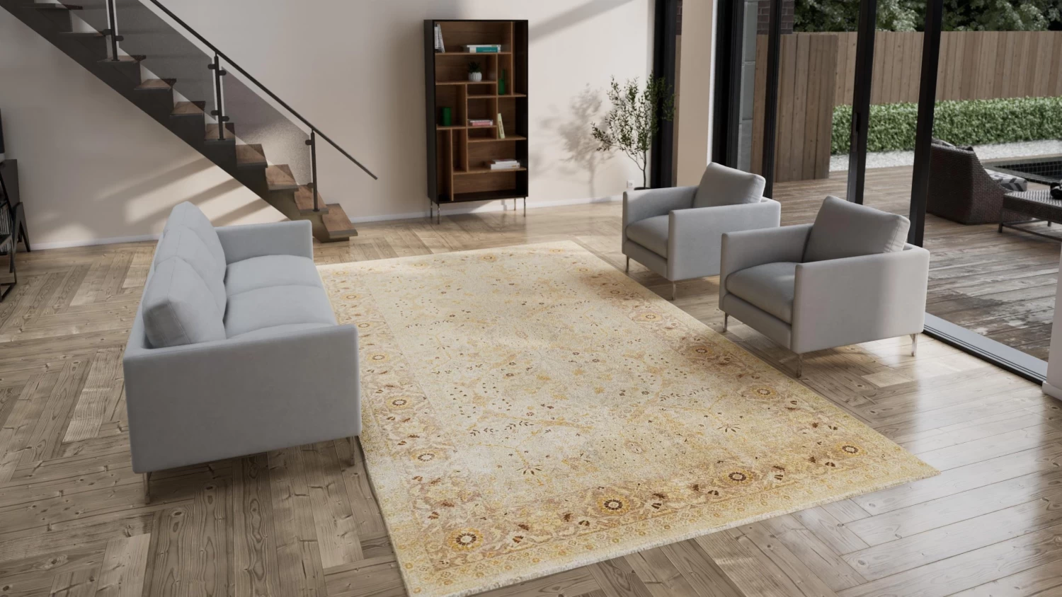 Ivory Traditional Wool Rug - 8'1" X 14'1" 5 Ivory Traditional Wool Rug - 8'1" X 14'1" - Image 3