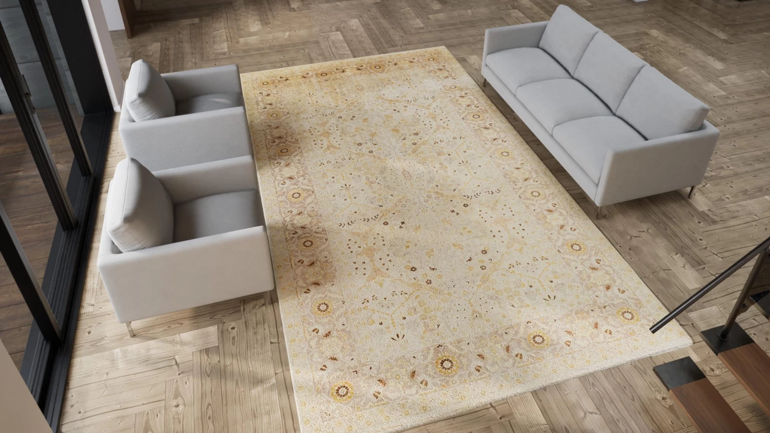 Ivory Traditional Wool Rug - 8'1" X 14'1" 12 Ivory Traditional Wool Rug - 8'1" X 14'1" - Image 10