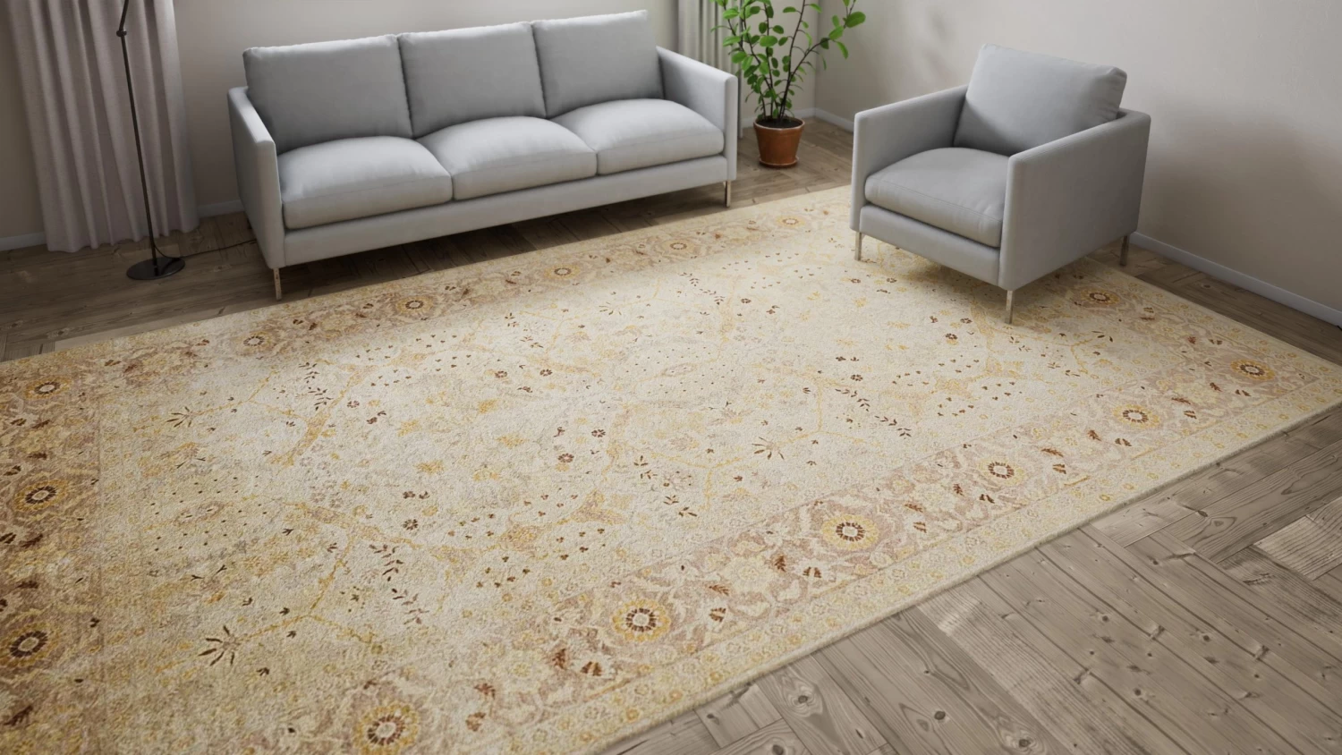 Ivory Traditional Wool Rug - 8'1" X 14'1" 13 Ivory Traditional Wool Rug - 8'1" X 14'1" - Image 11