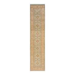 Neutral Traditional Wool Runner - 2'7" X 11'8"