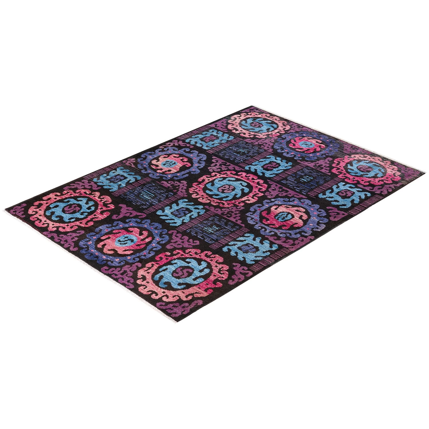 Purple Transitional Wool Rug - 6'5" X 9'1" 5 Purple Transitional Wool Rug - 6'5" X 9'1" - Image 3