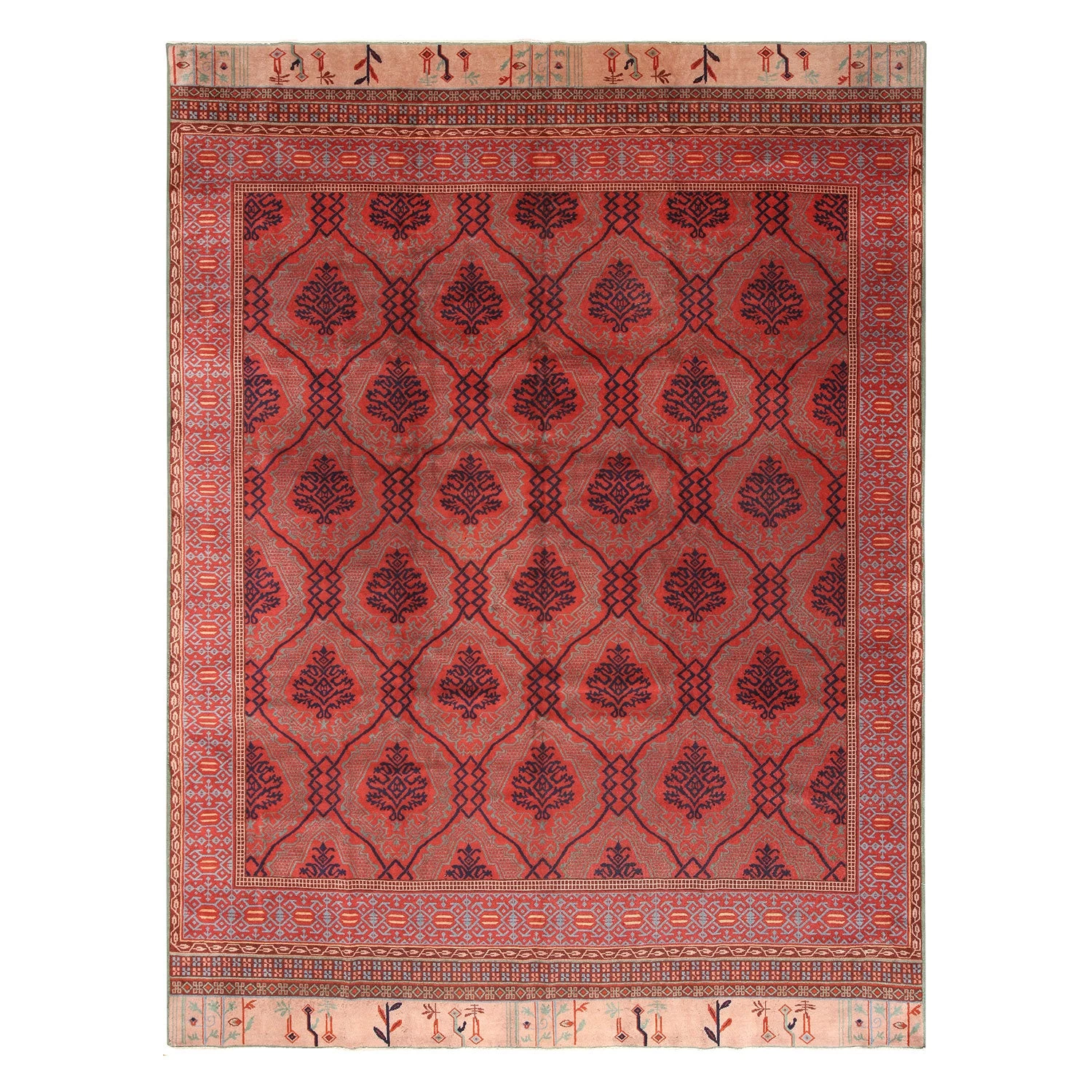 Red Antique Turkish Smyrna Rug - 10'3" X 13'10" 3 Red Antique Turkish Smyrna Rug - 10'3" X 13'10"