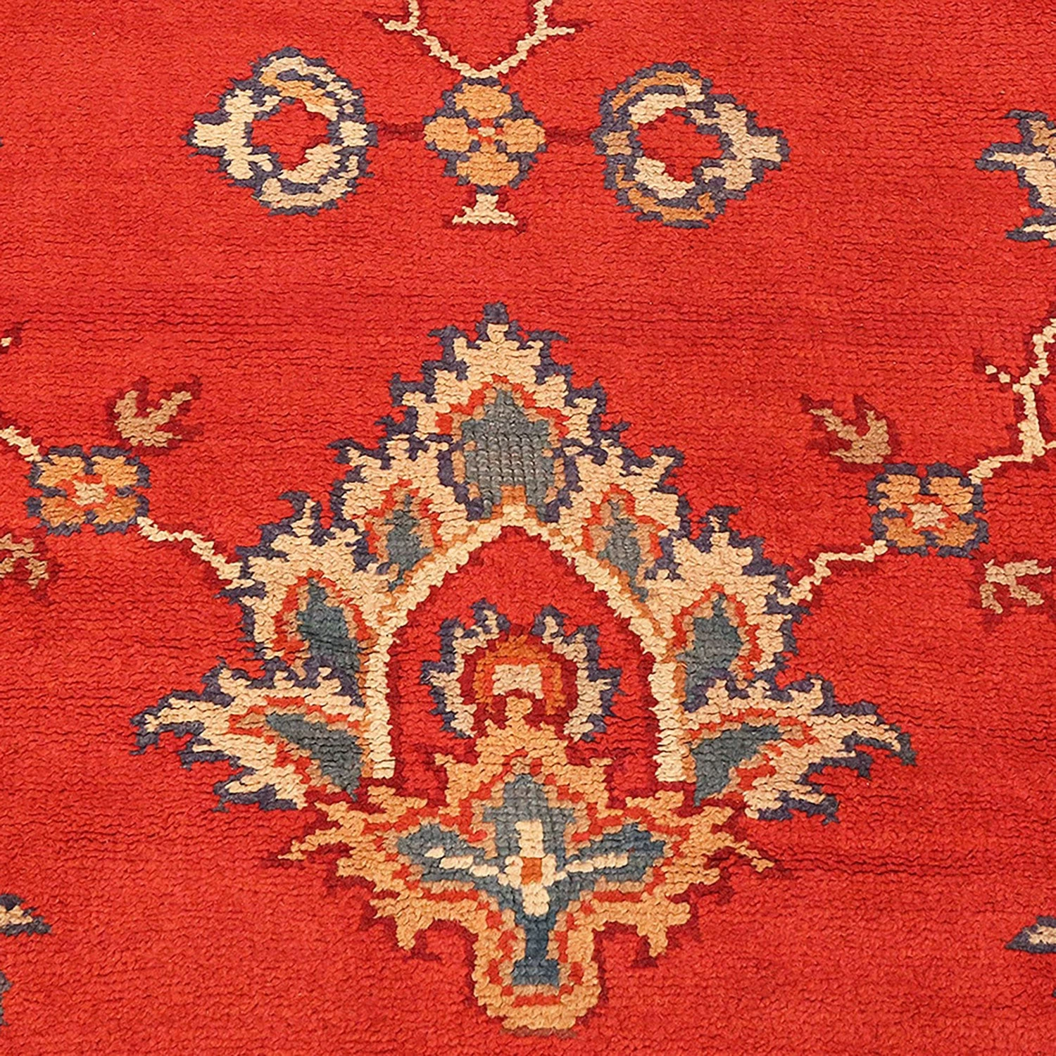 Red And Blue Antique Irish Rug - 13'3" X 13'8" 7 Red And Blue Antique Irish Rug - 13'3" X 13'8" - Image 5