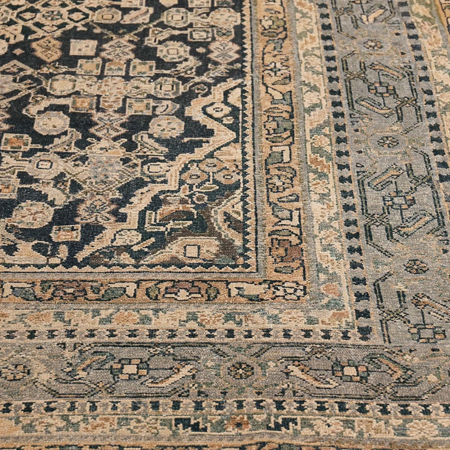 Blue Antique Persian Malayer Rug - 11'7" X 17'0" 4 Blue Antique Persian Malayer Rug - 11'7" X 17'0" - Image 2