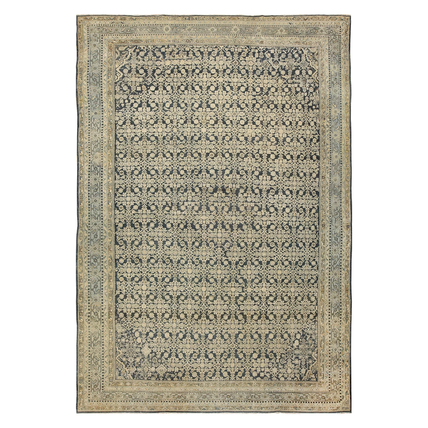 Blue Antique Persian Malayer Rug - 11'7" X 17'0" 3 Blue Antique Persian Malayer Rug - 11'7" X 17'0"