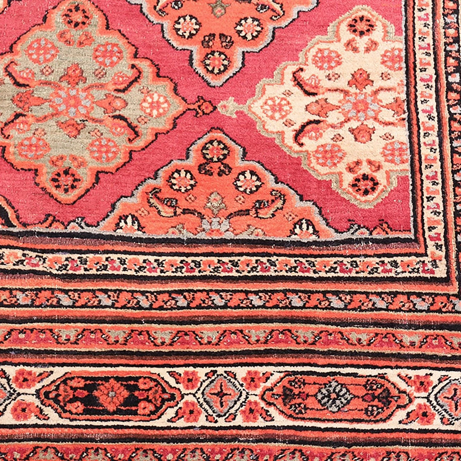 Red Antique Persian Khorassan Rug - 11'9" X 16'3" 4 Red Antique Persian Khorassan Rug - 11'9" X 16'3" - Image 2