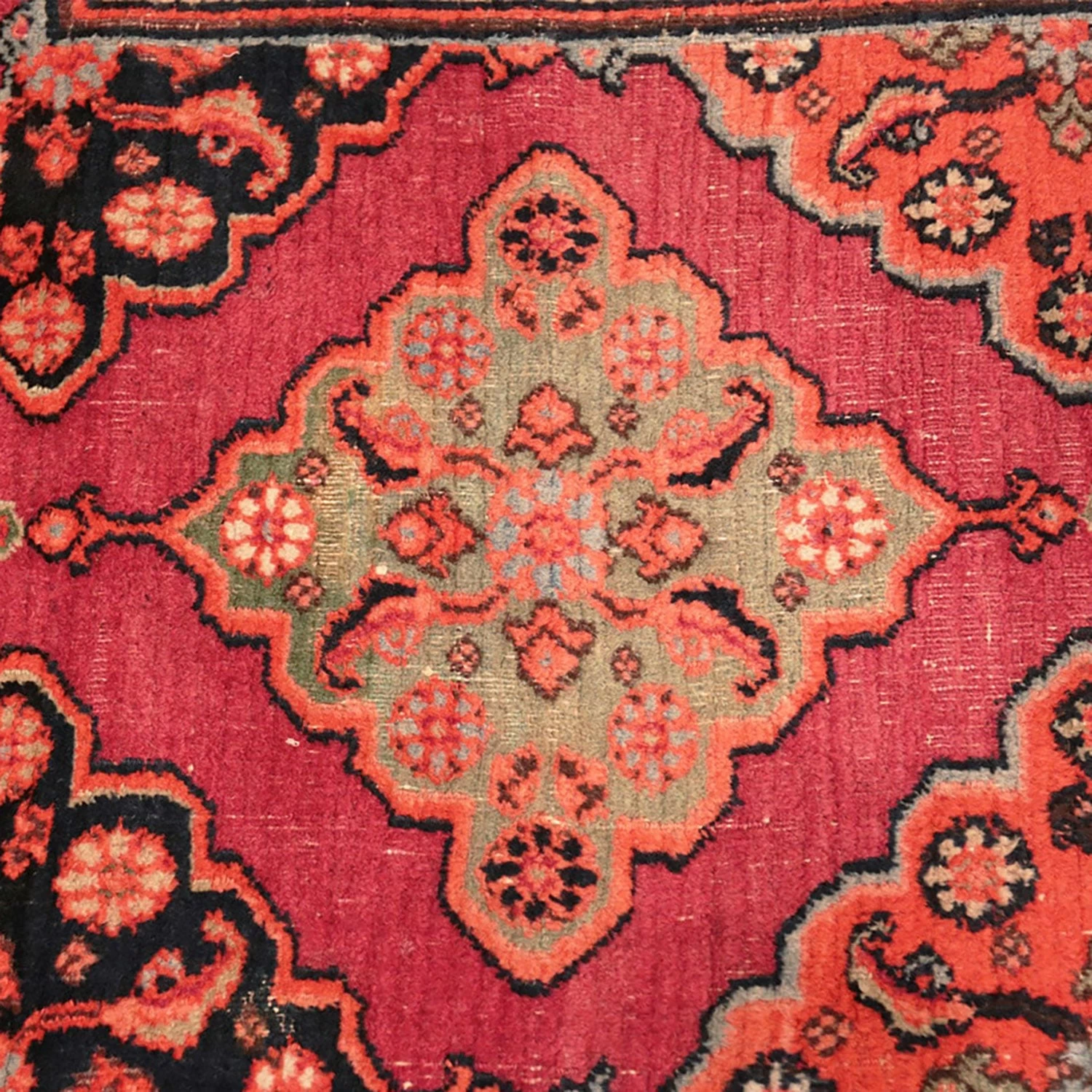 Red Antique Persian Khorassan Rug - 11'9" X 16'3" 8 Red Antique Persian Khorassan Rug - 11'9" X 16'3" - Image 6