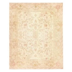 Beige And Pink Antique Turkish Oushak Rug - 15'0" X 18'6"