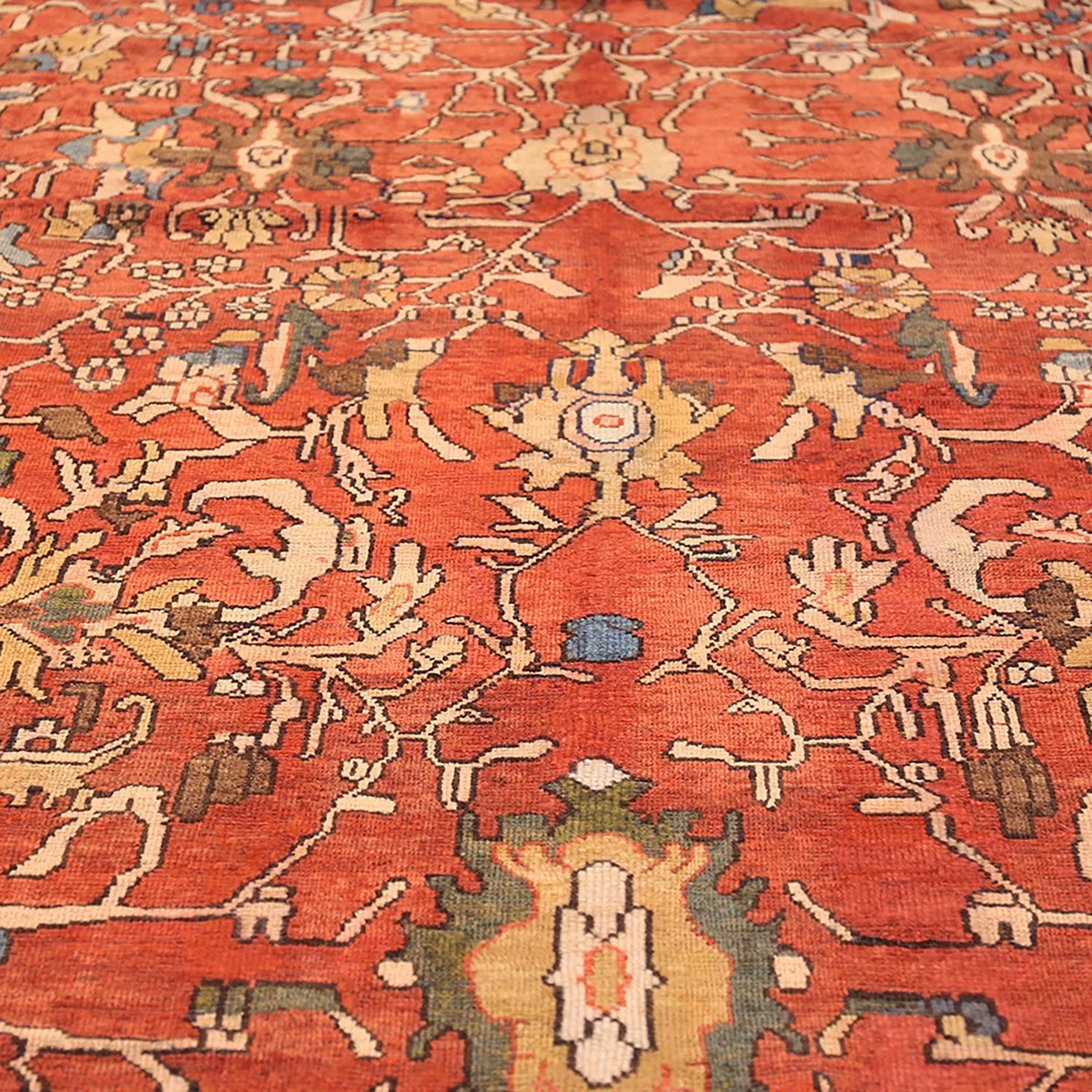 Red Antique Persian Sultanabad Rug - 13'6" X 23'0" 9 Red Antique Persian Sultanabad Rug - 13'6" X 23'0" - Image 7