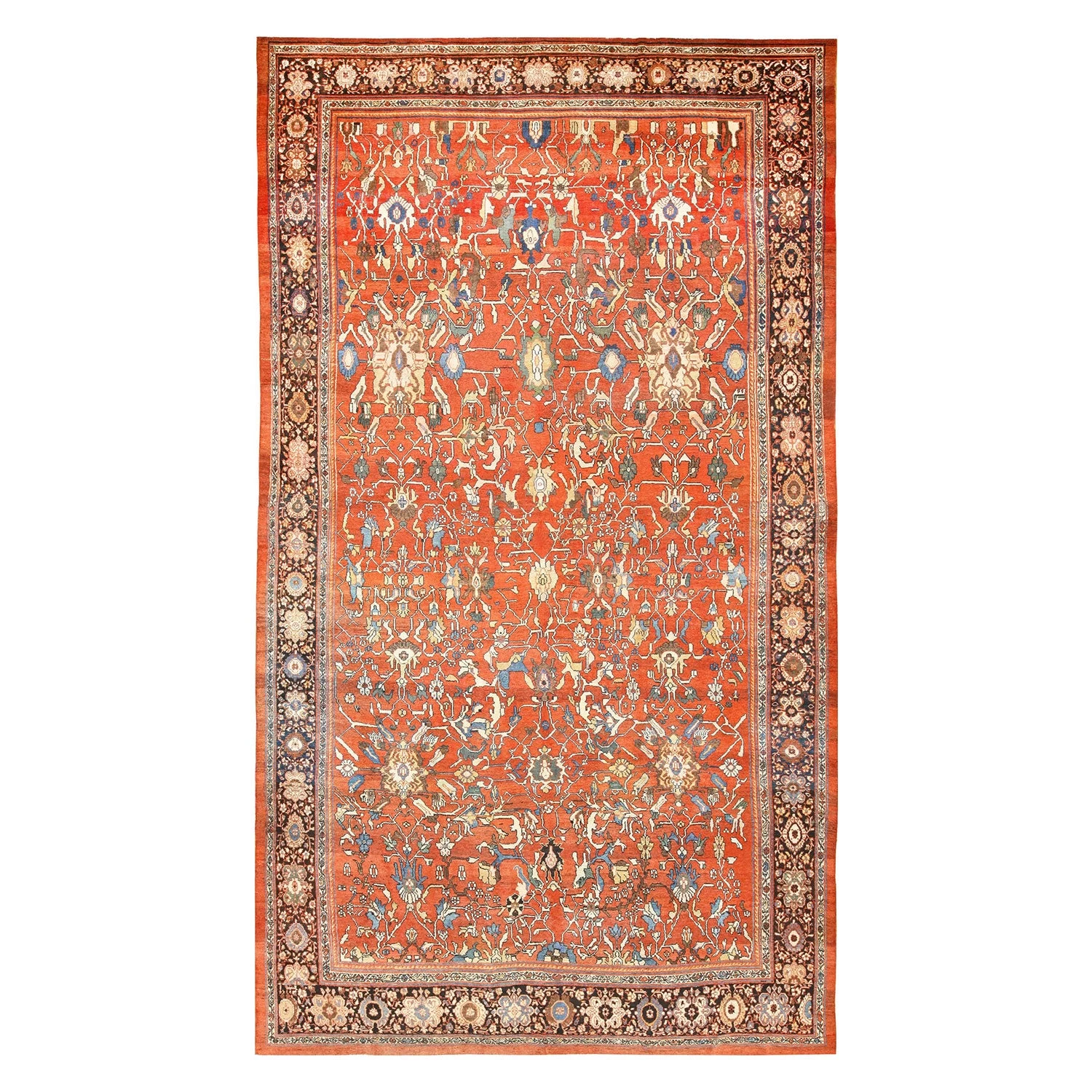Red Antique Persian Sultanabad Rug - 13'6" X 23'0" 3 Red Antique Persian Sultanabad Rug - 13'6" X 23'0"