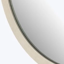 Linen Textured Round Mirror 10 Linen Textured Round Mirror -Home Comprehensive Shop 2014320 4