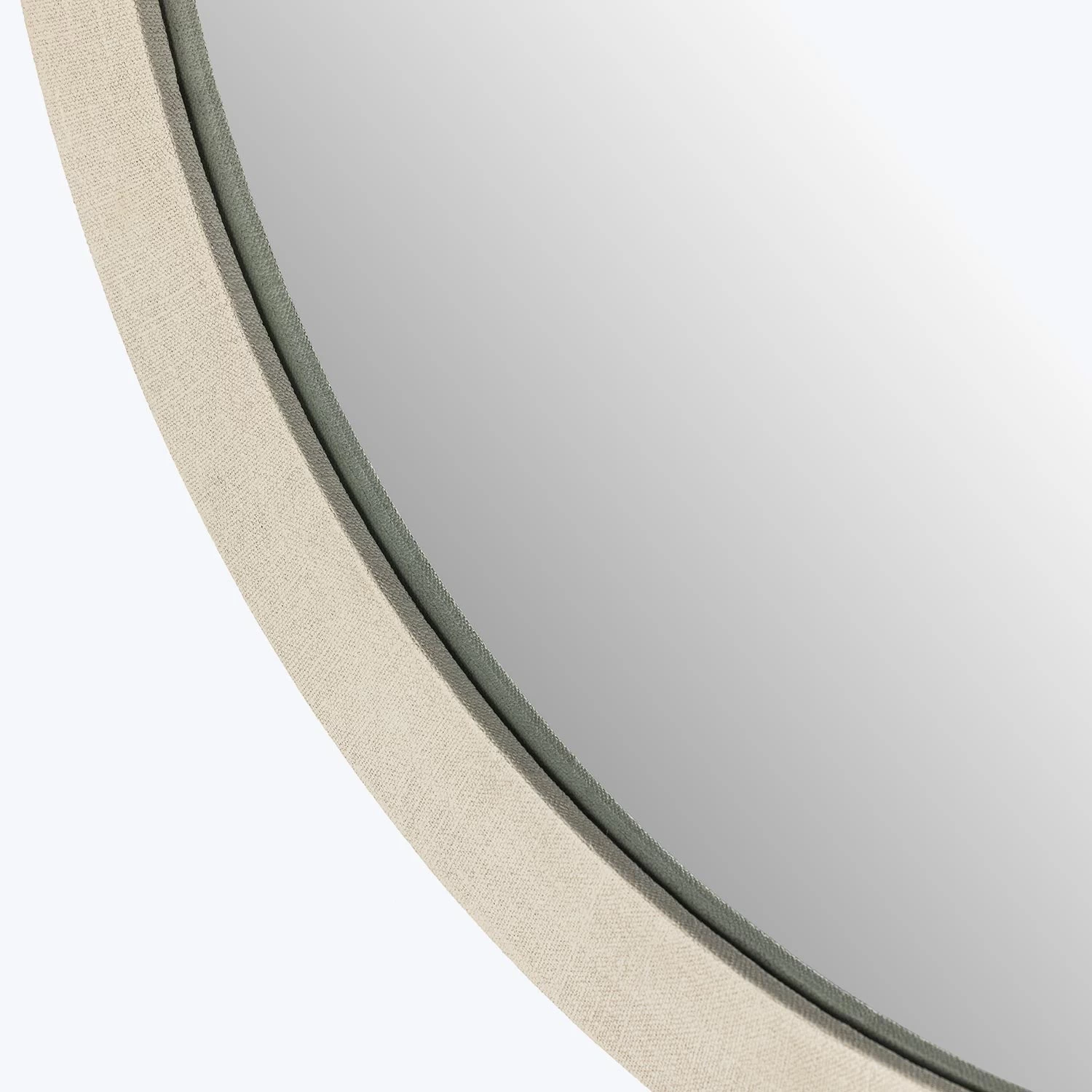 Linen Textured Round Mirror 5 Linen Textured Round Mirror - Image 3