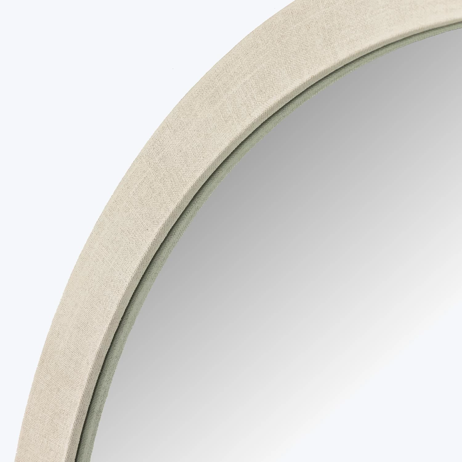 Linen Textured Round Mirror 6 Linen Textured Round Mirror - Image 4
