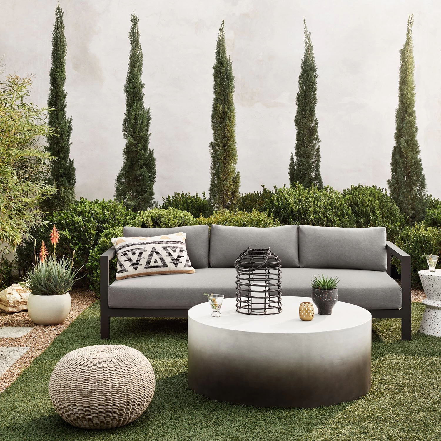 Woven Outdoor Accent Stool 7 Woven Outdoor Accent Stool - Image 5