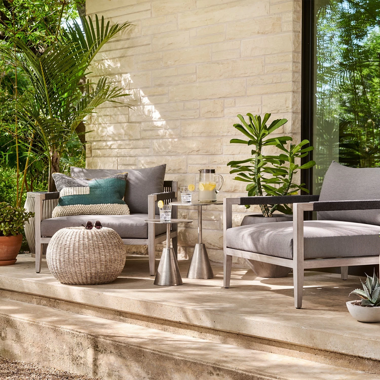 Woven Outdoor Accent Stool 8 Woven Outdoor Accent Stool - Image 6