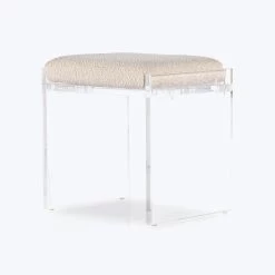 Lucite Upholstered Bench
