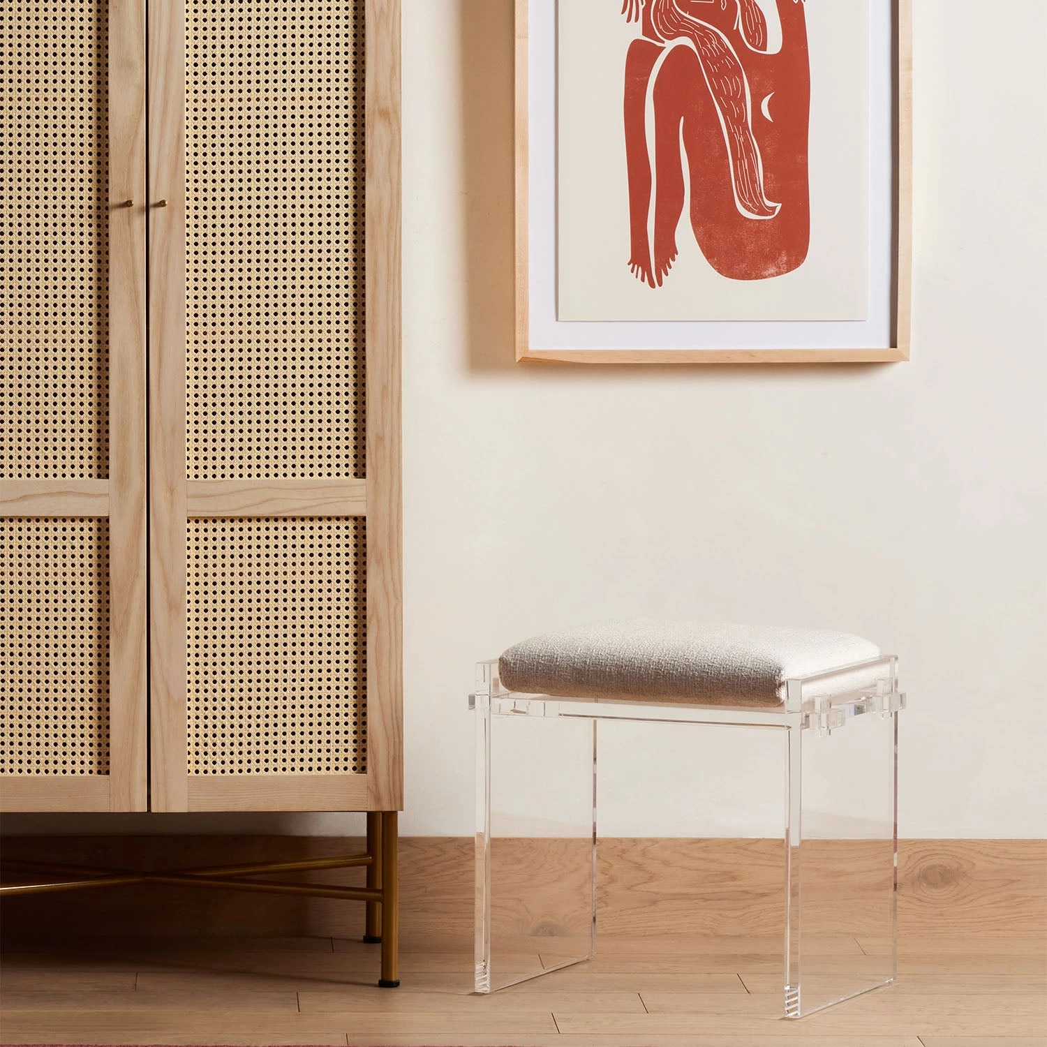 Lucite Upholstered Bench 12 Lucite Upholstered Bench - Image 10