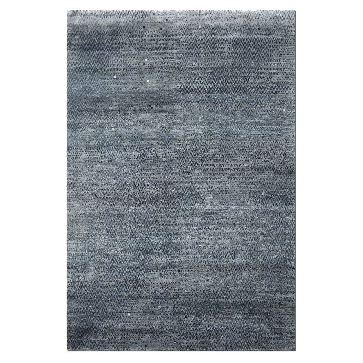 Tibetan Silk Rug - Slate Blue 3 Tibetan Silk Rug - Slate Blue