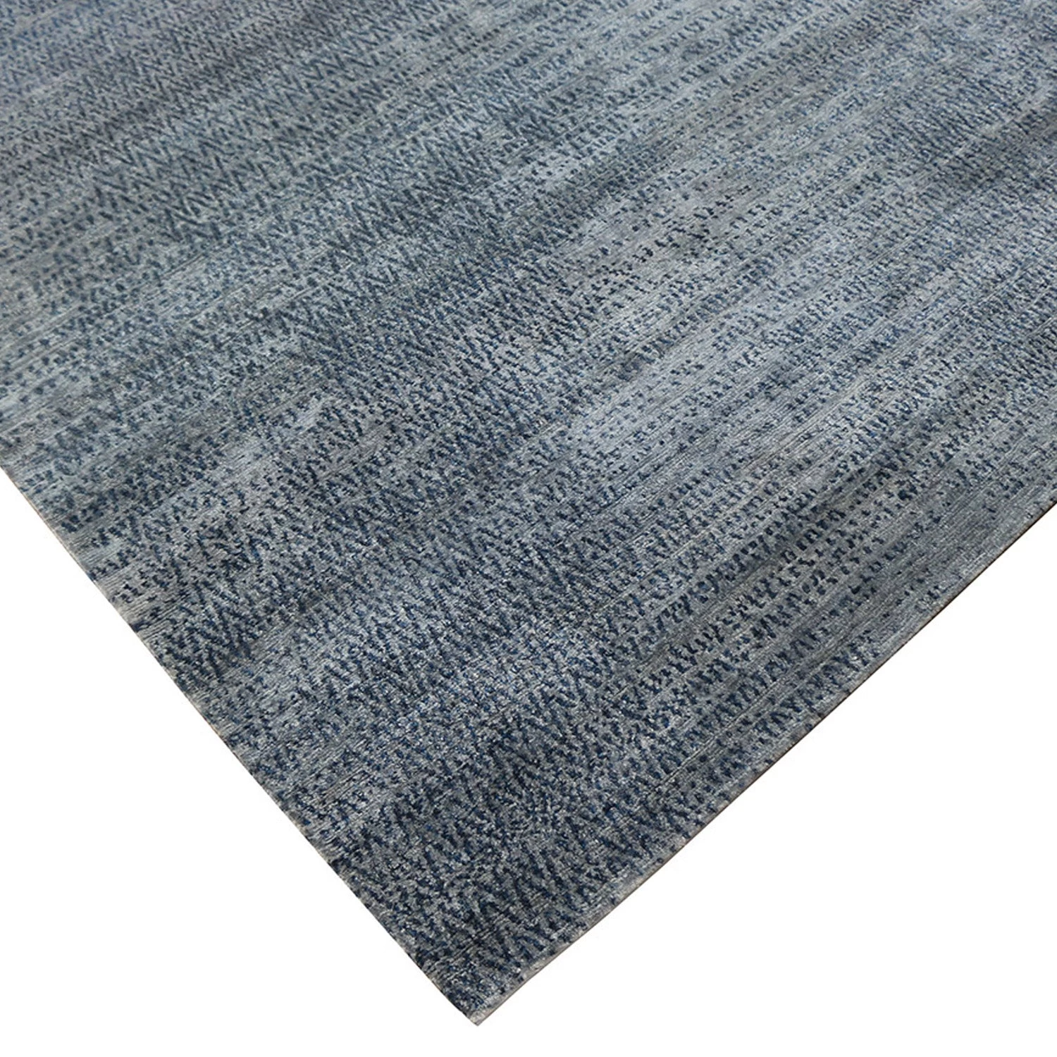 Tibetan Silk Rug - Slate Blue 5 Tibetan Silk Rug - Slate Blue - Image 3
