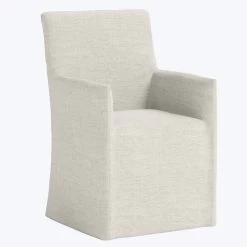 Linen Slipcover Dining Arm Chair 32 Linen Slipcover Dining Arm Chair -Home Comprehensive Shop 2015259 1