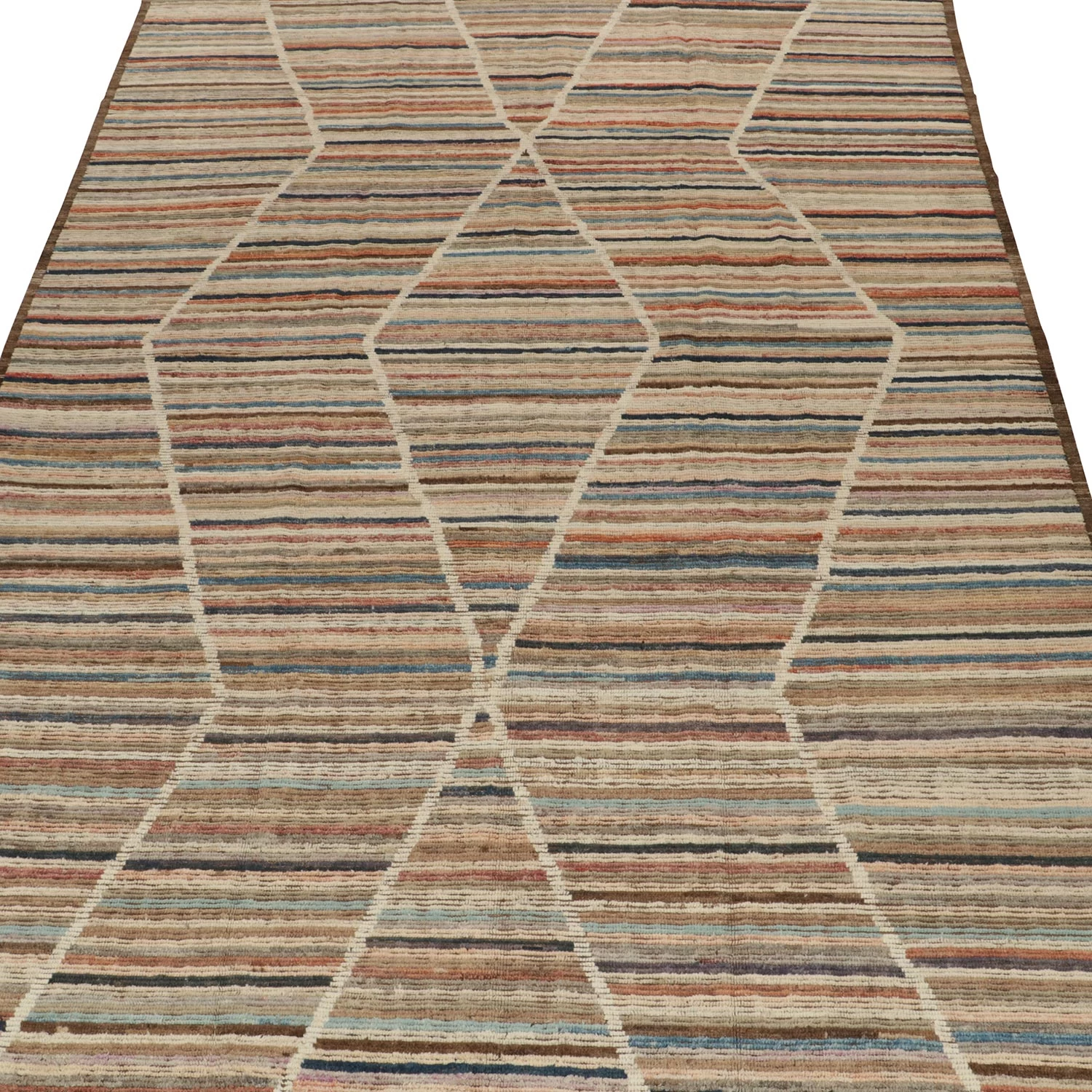 Multi Geometric Moroccan Wool Rug - 9'9" X 13'10" 5 Multi Geometric Moroccan Wool Rug - 9'9" X 13'10" - Image 3
