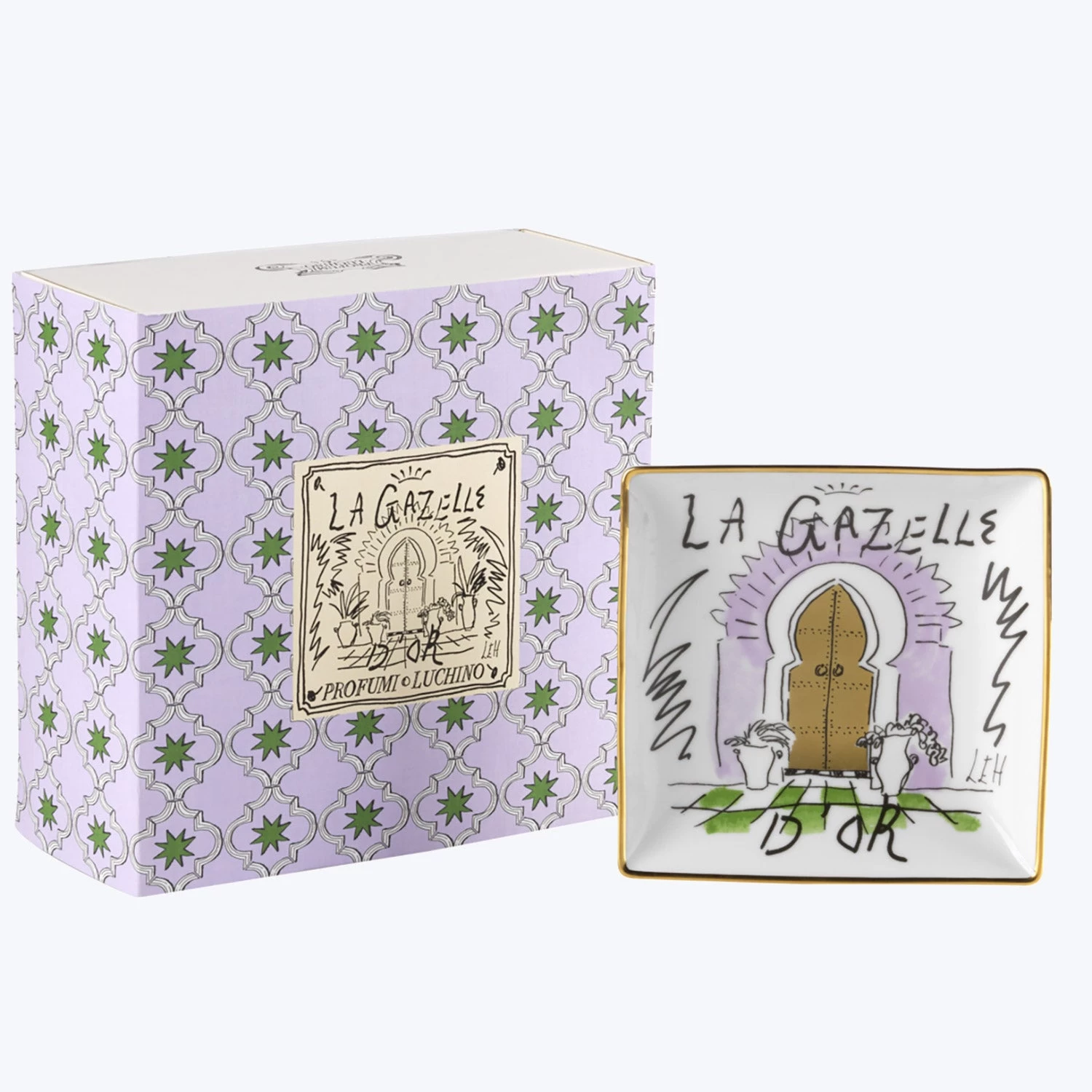 Ginori 1735 La Gazelle D'Or Square Plate 4 Ginori 1735 La Gazelle D'Or Square Plate - Image 2