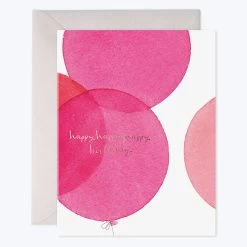 Pink Balloons Birthday Card