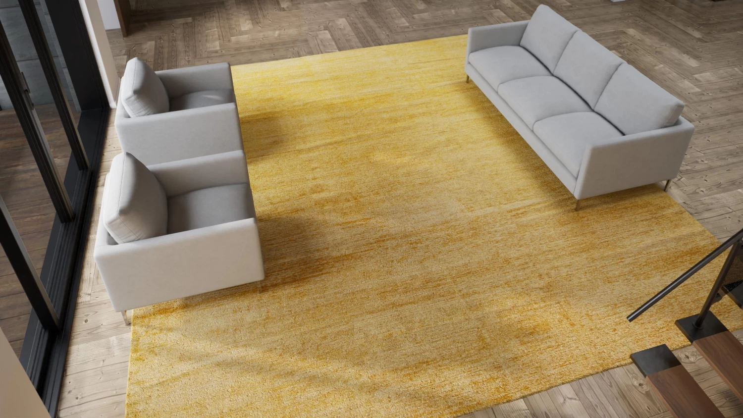 Orange Modern Wool Rug - 14'2" X 15' 9 Orange Modern Wool Rug - 14'2" X 15' - Image 7