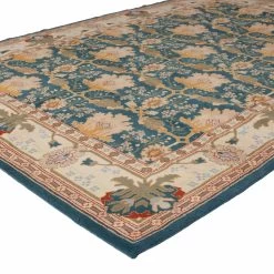 Blue Traditional Wool Rug - 9' X 12'7" -Home Comprehensive Shop 3002447 3