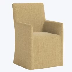 Linen Slipcover Dining Arm Chair 27 Linen Slipcover Dining Arm Chair -Home Comprehensive Shop 3002869 1