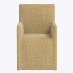 Linen Slipcover Dining Arm Chair 30 Linen Slipcover Dining Arm Chair -Home Comprehensive Shop 3002869 2
