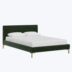 Velvet Pleated Platform Bed -Home Comprehensive Shop 3002933 1