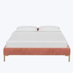 Velvet Pleated Platform Bed -Home Comprehensive Shop 3002943 2